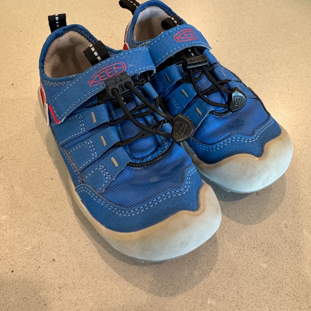 Keen Blue Sneakers with Elastic Lacing and Velcro Strap